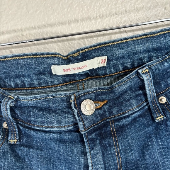 Levis Mid Rise Denim Jeans 505 Straight Leg Size 28 - Picture 5 of 8